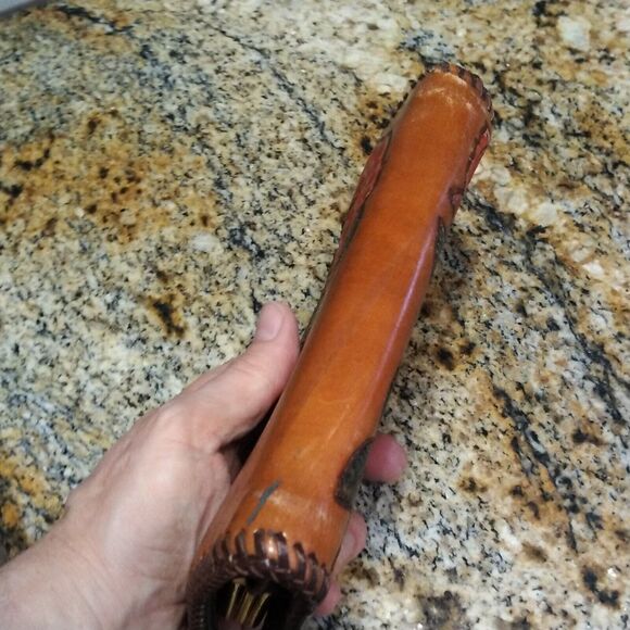 Vintage Alaska Tooled Leather Red Rose Flower Kisslock Kiss Lock Wallet - Picture 10 of 12